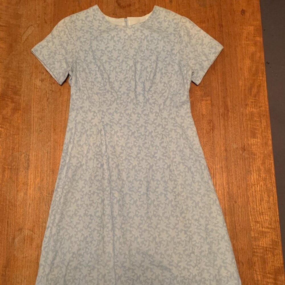 Vintage Handmade Light Blue Lace Dress – Size M (Approx. Women’s 10)